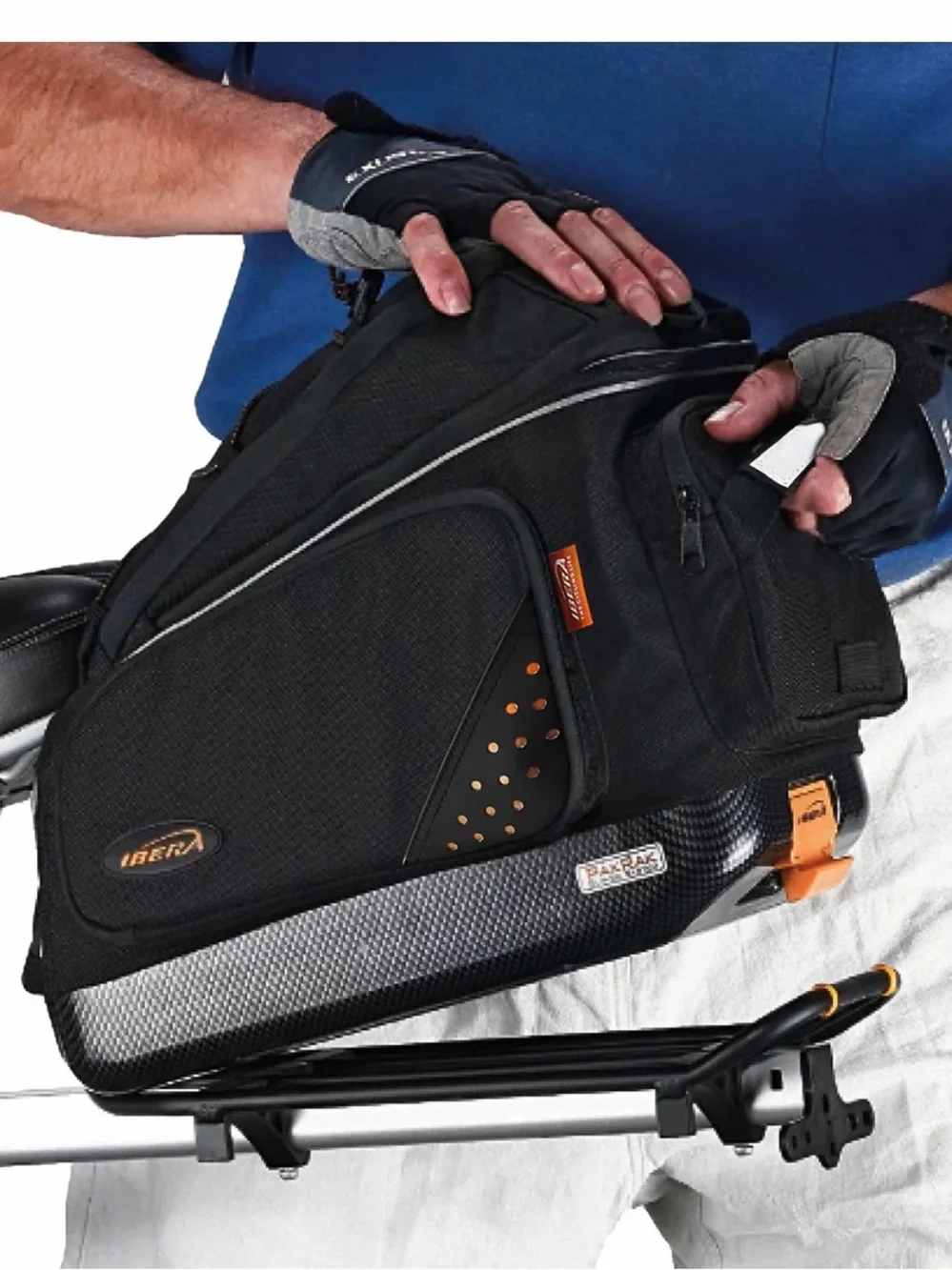 IBERA PakRak Quick-Release Bike Trunk Bag 17L Water-Resistant and Bike Rack